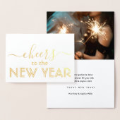 Das neue Jahr Chic 1 Foto Moderner Minimal Folienkarte (Anzeige)