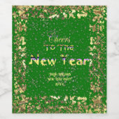 Das Neue Jahr der Handwerkskunst | Party grün Weinetikett (Einzelnes Label)