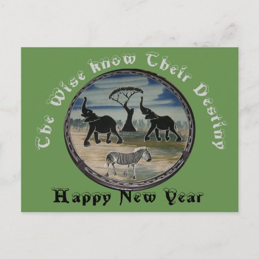 Das neue Jahr Feiertagspostkarte (Vorderseite)