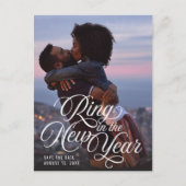 Das neue Jahr-Foto Save the Date Ankündigungspostkarte (Vorderseite)