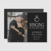 Das neue Jahr-Save the Date Foto-Magnet Magnetkarte (Vorne/Hinten)