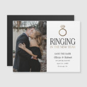 Das neue Jahr-Save the Date Foto-Magnet Magnetkarte (Vorne/Hinten)