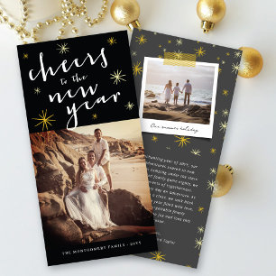 Das neue Jahr Sternexplosionen Feuerwerk Foto Feiertagskarte