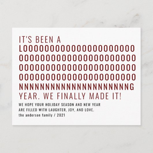 Das neue Jahr war eine lange Zeit, die es endlich  Postkarte (Vorderseite)