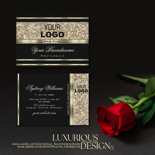 Das neue, luxuriöse Black and Gold Glitzer Stars  Visitenkarte