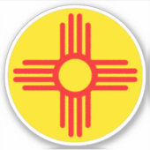 Das neue mexikanische Zia-Sun-Symbol Aufkleber (Vorderseite)