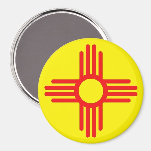 Das neue mexikanische Zia-Sun-Symbol Magnet (Vorderseite/Rückseite)