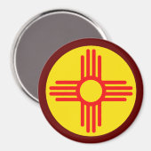 Das neue mexikanische Zia-Sun-Symbol Magnet (Vorderseite/Rückseite)