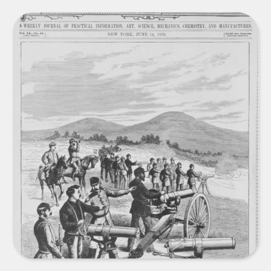 Das neue Modell Gatling Gun Quadratischer Aufkleber (Vorderseite)