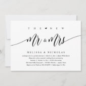Das neue Mr. and Mrs., Modern Wedding Dinner Party Einladung (Vorderseite)