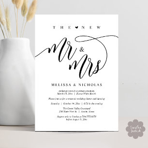 Das neue Mr. and Mrs Modern Wedding Party Dinner Einladung
