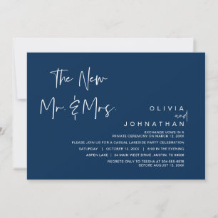 Das neue Mr. and Mrs., Wedding Elopement Party Inv Einladung