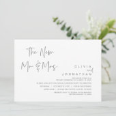 Das neue Mr. and Mrs., Wedding Elopement Party Inv Einladung (Stehend Vorderseite)
