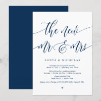 Das neue Mr. and Mrs., Wedding Elopement Party Inv