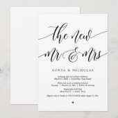 Das neue Party von Mr. und Mrs. Einladung (Vorne/Hinten)