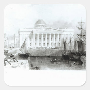 Das neue Zollamt, Liverpool, c.1830 Quadratischer Aufkleber