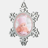 Das neugeborene Baby Girl-Gedenkgeplänkel Keepake Schneeflocken Zinn-Ornament (Rechts)