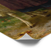 Das neugeborene Lamm von William Bouguereau Poster (Ecke)