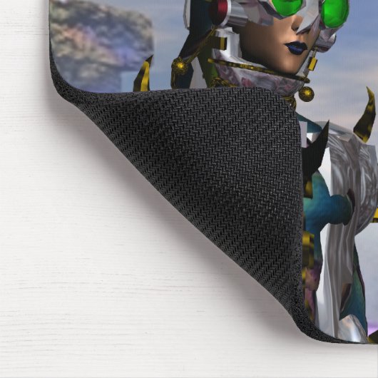 DAS NEUJAHR, ALS EIN ZYBORG VON DER ZUKUNFT ABGETR MOUSEPAD (Ecke)