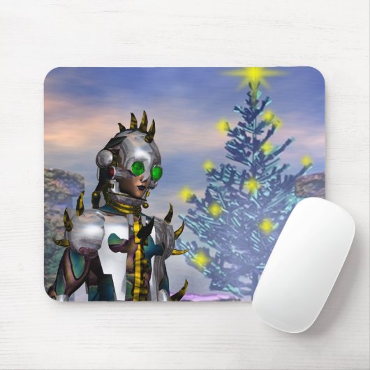 DAS NEUJAHR, ALS EIN ZYBORG VON DER ZUKUNFT ABGETR MOUSEPAD (Mit Mouse)