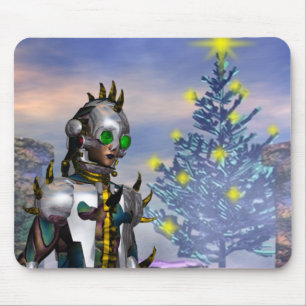 DAS NEUJAHR, ALS EIN ZYBORG VON DER ZUKUNFT ABGETR MOUSEPAD