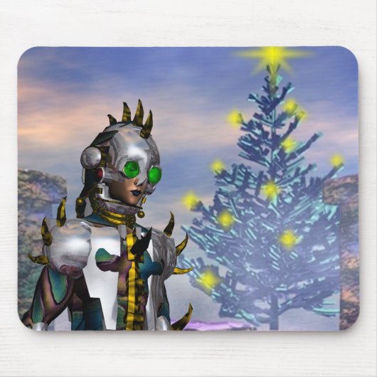 DAS NEUJAHR, ALS EIN ZYBORG VON DER ZUKUNFT ABGETR MOUSEPAD (Vorne)