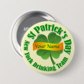 Das New Yorker Trinkteam St Patrick's Button (Vorne & Hinten)