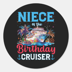 Das Nichte der Birthday Cruiser Funny Cruise Birth Runder Aufkleber