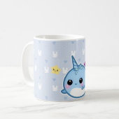 Das niedliche Baby, das mit Regenbogen narwhal Kaffeetasse (Vorderseite Links)