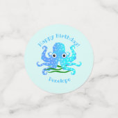 Das Niedliche blaue Oktopus-Nautikthema Konfetti (Klein Vorderseite)