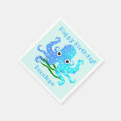 Das Niedliche blaue Oktopus-Nautikthema Serviette (Ecke)