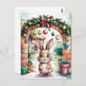 Das Niedliche braune Weihnachtsgebäck unter einem Postkarte (Vorne/Hinten)