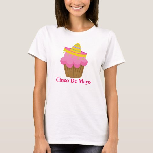 Das niedliche der Kuchen-Frauen Cinco Des Mayo T-Shirt (Vorderseite)
