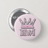 Das niedliche gedruckte Rosa perlt Diva-Prinzessin Button (Vorne & Hinten)