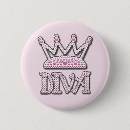 Das niedliche gedruckte Rosa perlt Diva-Prinzessin Button