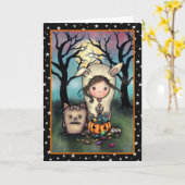 Das Niedliche Halloween-Artwork der Trick-oder-Tre Karte (Gelbe Blume)