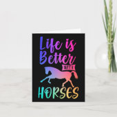 Das niedliche Leben ist besser mit Pferdereiten Karte (Vorderseite)