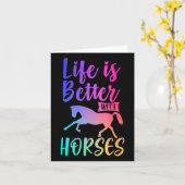 Das niedliche Leben ist besser mit Pferdereiten Karte (Gelbe Blume)