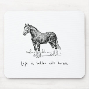 Das niedliche Leben ist besser mit Pferderennen - Mousepad