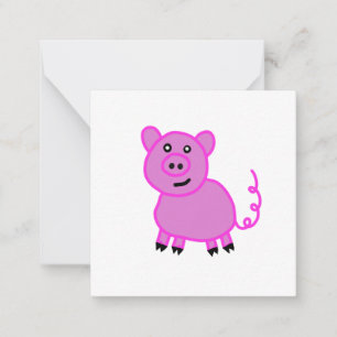Das Niedliche Pink mit langen Schwänzen Mitteilungskarte