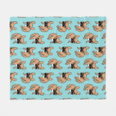 Das niedliche schwarze Masken-Kitz Frenchie Fleecedecke (Vorderseite (Horizontal))