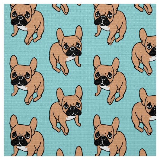 Das niedliche schwarze Masken-Kitz Frenchie Stoff (Muster)