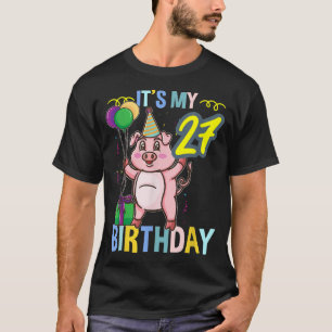 Das Niedliche Schwein 3321 zum 27. Geburtstag T-Shirt