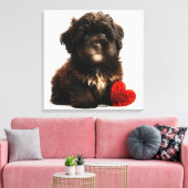 Das Niedliche Valentin, die Chocolate Havanese Wel Leinwanddruck (Insitu (Wohnzimmer))