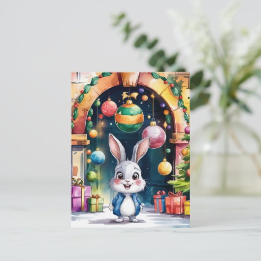 Das Niedliche Weihnachtsgebälk unter einem Bogen Postkarte (Stehend Vorderseite)