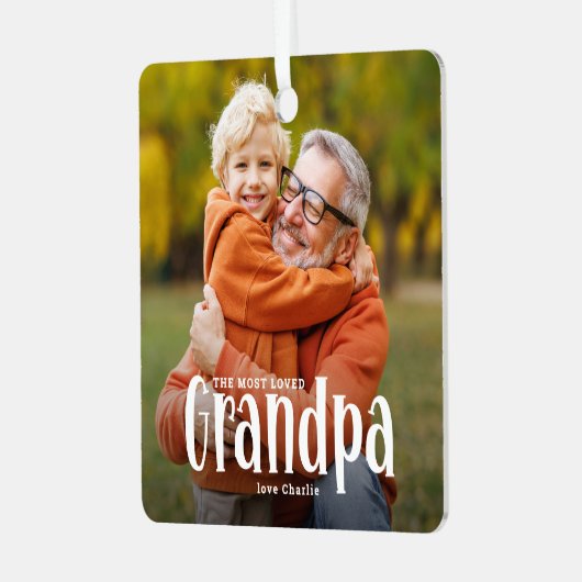 Das Niedlichste Geschenk der GRANDPA Ornament Aus Metall (Vorderseite links)