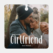 Das Niedlichste GIRLFRIEND-Foto Ornament Aus Metall (Vorderseite)