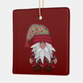 Das Niedlichste Gnome | Poinsettia Hat Christmas Keramikornament (Links)
