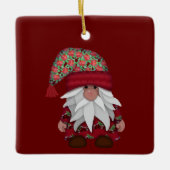 Das Niedlichste Gnome | Poinsettia Hat Christmas Keramikornament (Vorderseite)