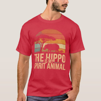 Das Nilpferd ist mein spirituelles Tier Retro-Sonn T-Shirt